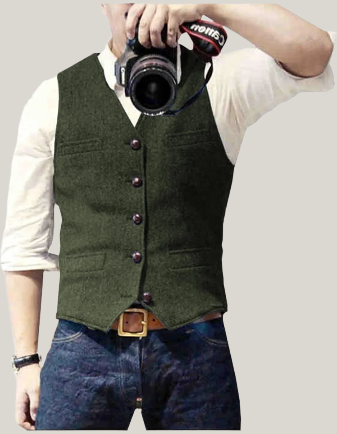 Gilet elegante senza maniche da uomo con bottoni classici