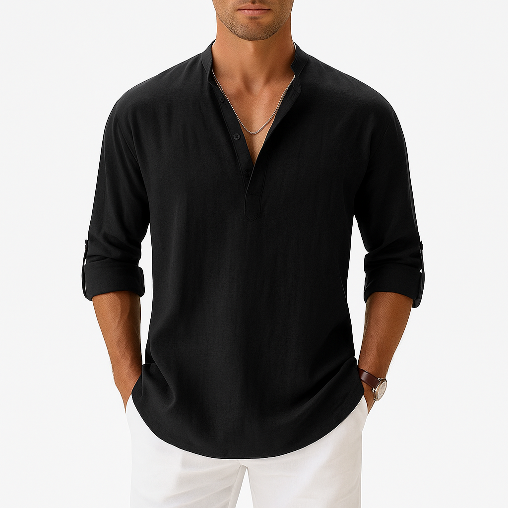 LUXEOUTFIT | Longline Linen Shirt