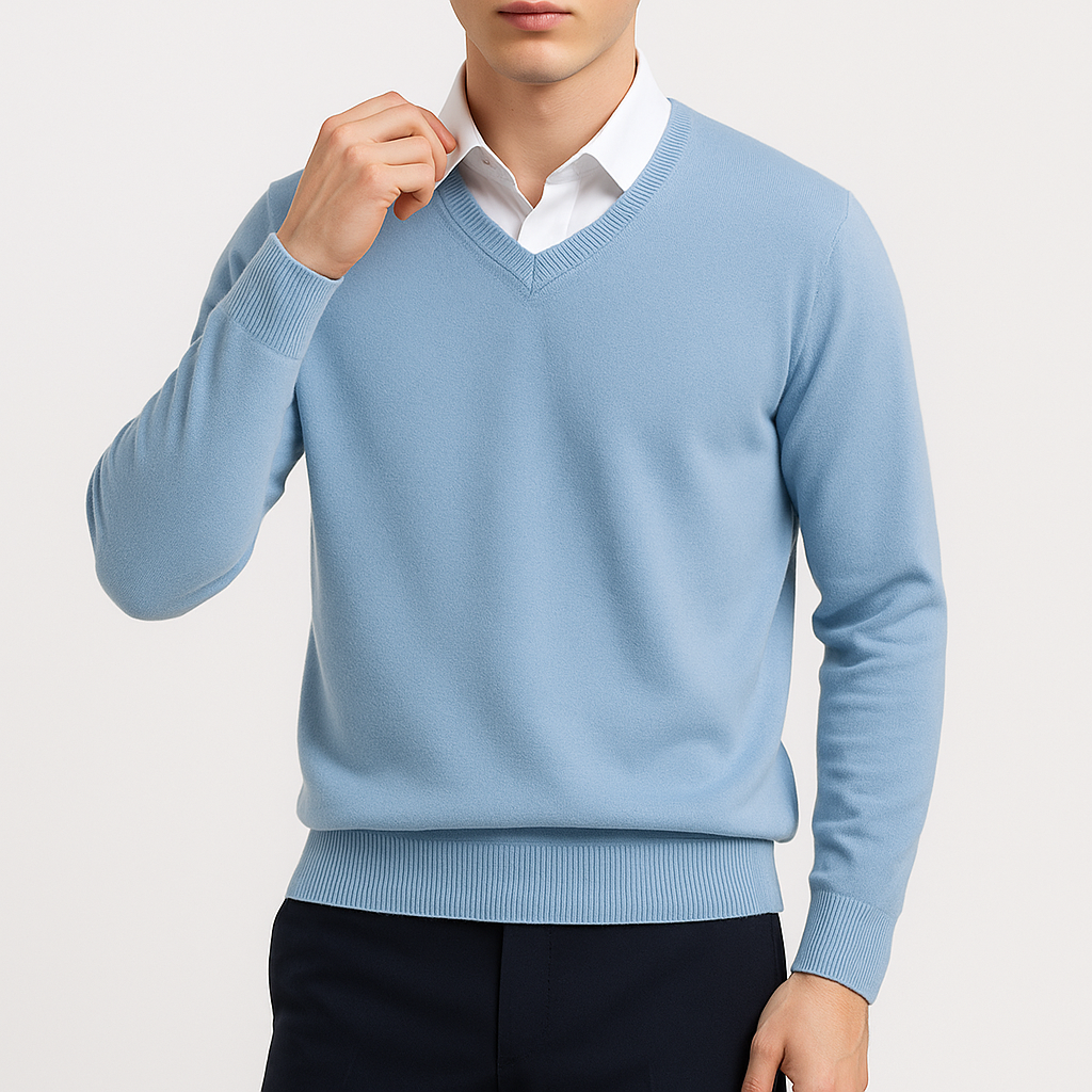 LUXEOUTFIT | Cashmere V-Neck Sweater
