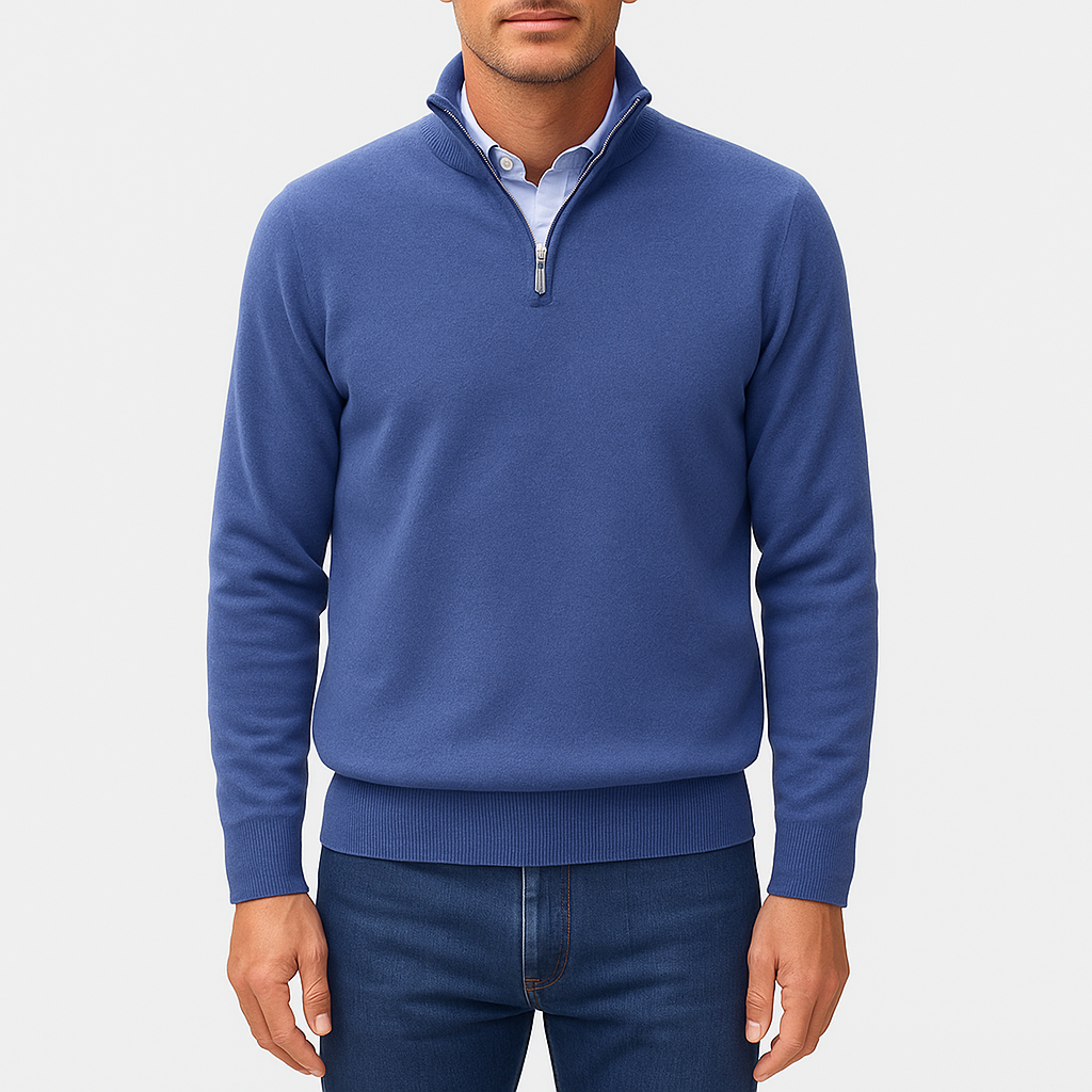 LUXEOUTFIT | Cashmere Zip Sweater