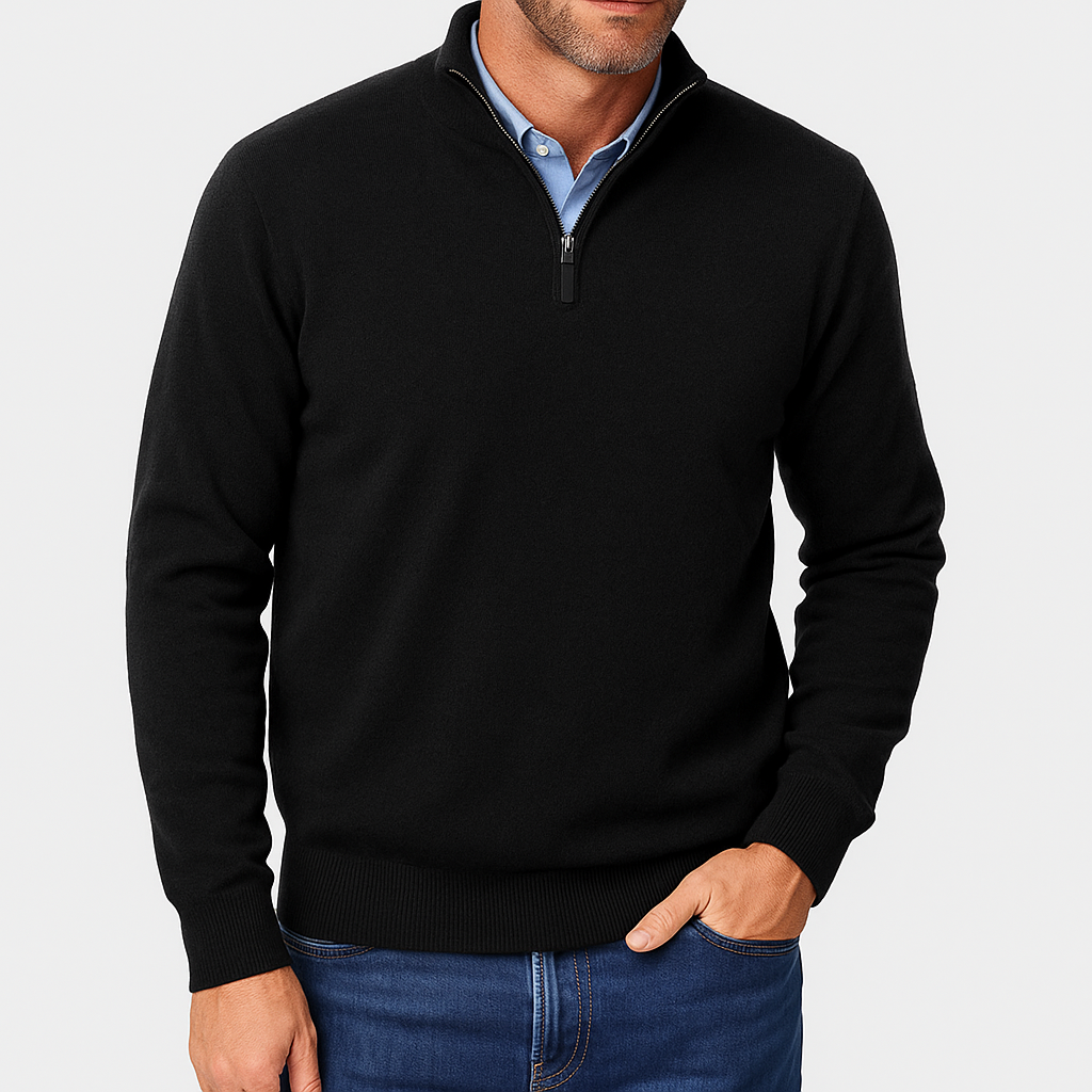 LUXEOUTFIT | Cashmere Zip Sweater