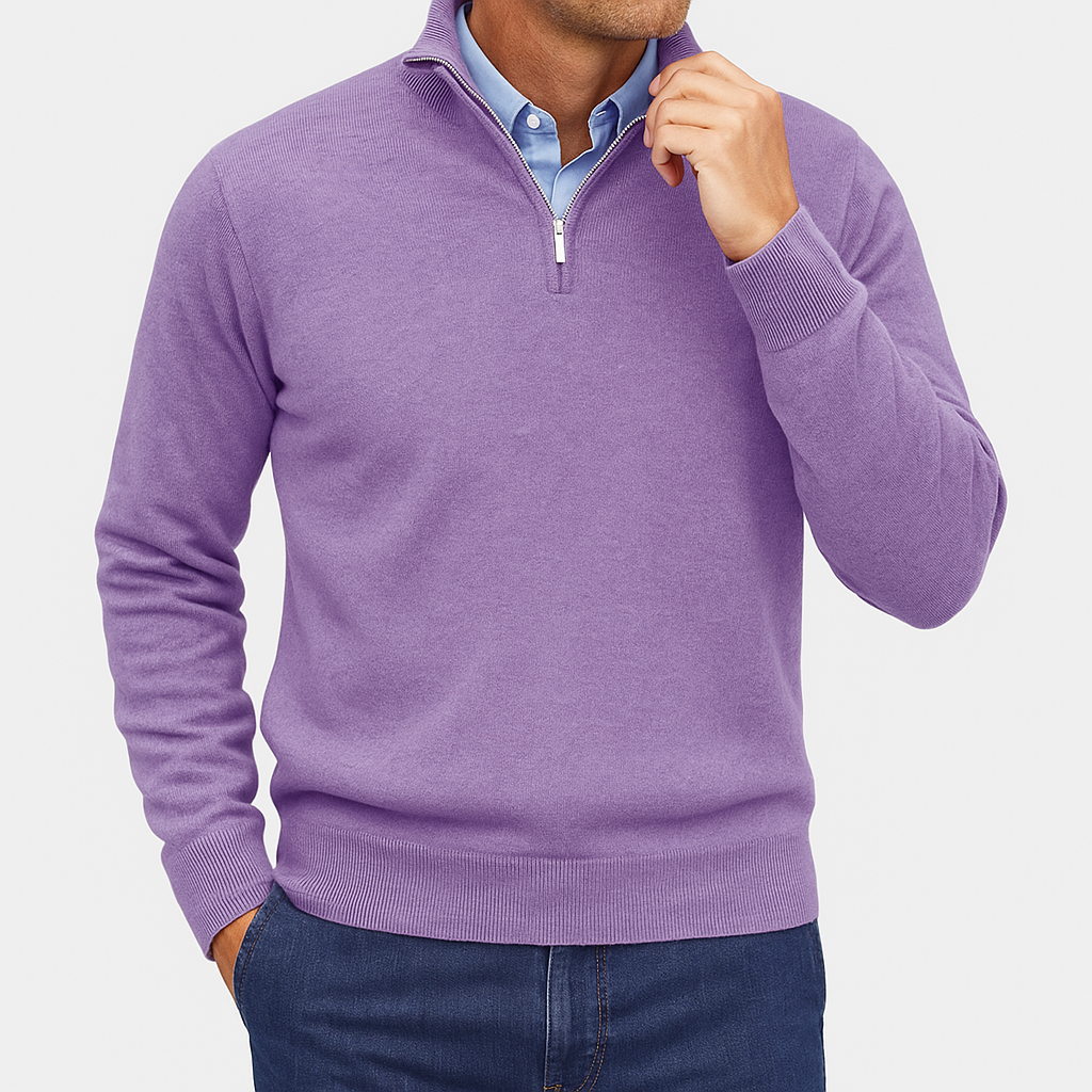 LUXEOUTFIT | Cashmere Zip Sweater