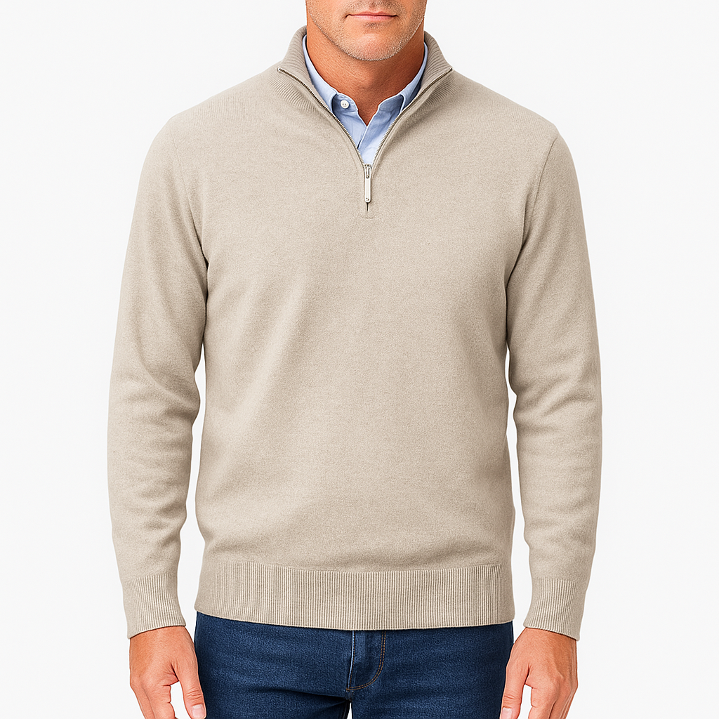 LUXEOUTFIT | Cashmere Zip Sweater