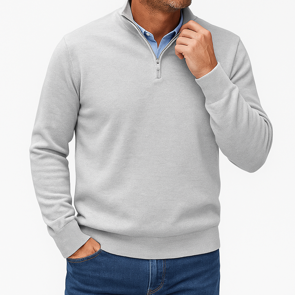 LUXEOUTFIT | Cashmere Zip Sweater