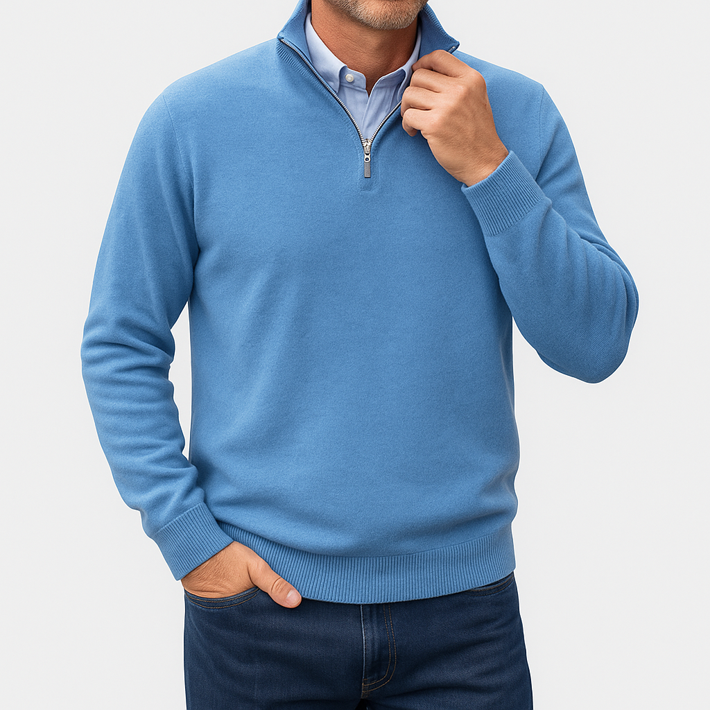 LUXEOUTFIT | Cashmere Zip Sweater