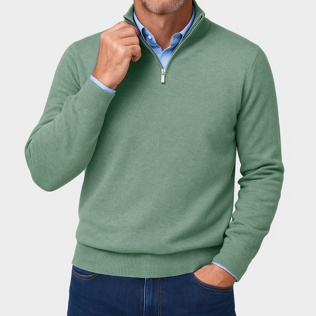 LUXEOUTFIT | Cashmere Zip Sweater