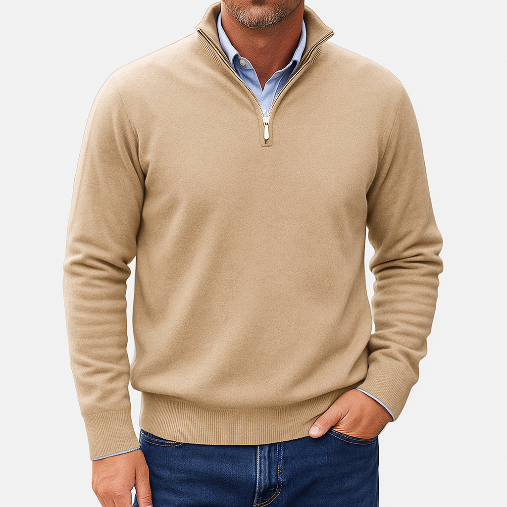 LUXEOUTFIT | Cashmere Zip Sweater