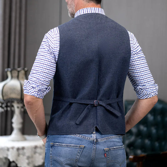 Gilet elegante senza maniche da uomo con bottoni classici