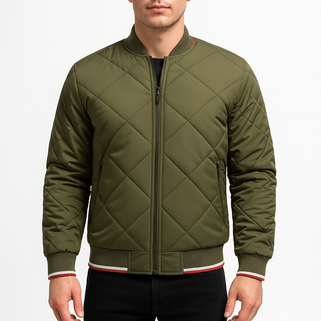 LUXEOUTFIT | Diamond Quilted Bomber Jacket