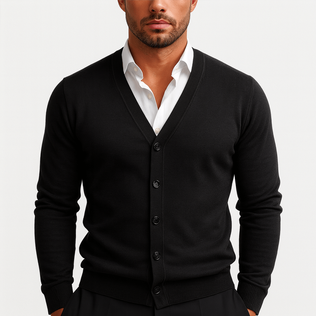 LUXEOUTFIT | Slim Fit V-Neck Cardigan