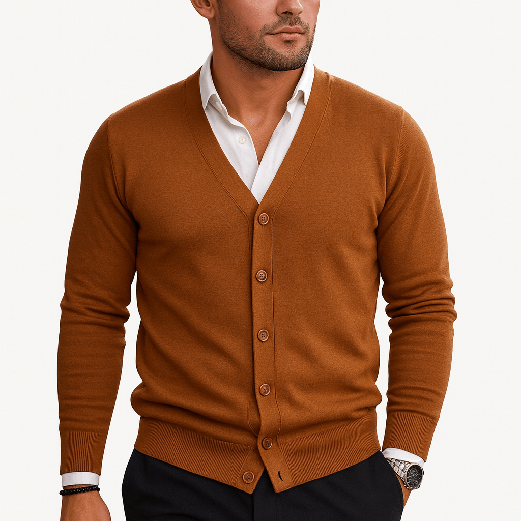 LUXEOUTFIT | Slim Fit V-Neck Cardigan