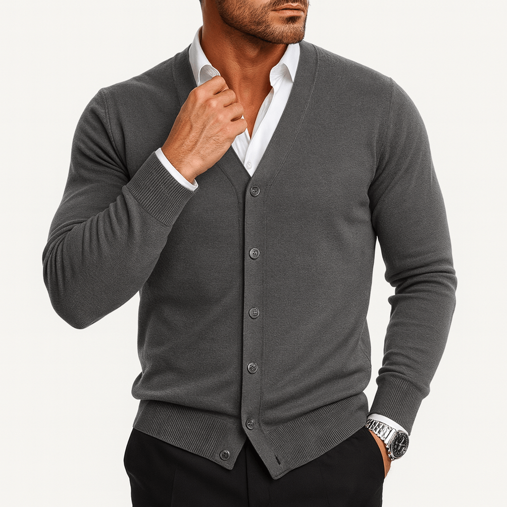 LUXEOUTFIT | Slim V-Neck Cardigan