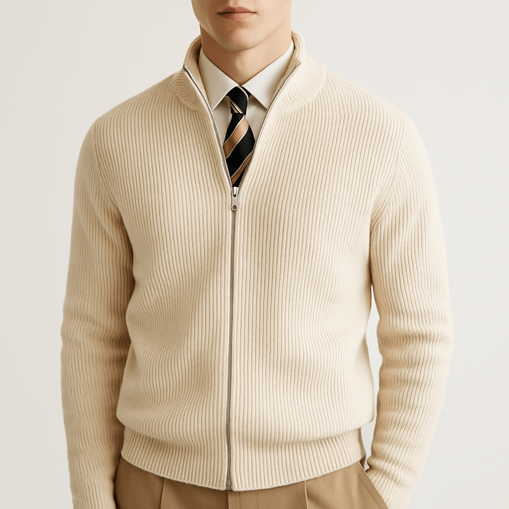 LUXEOUTFIT | Slim Fit Zip Cardigan