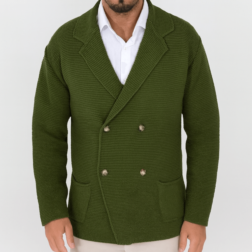 LUXEOUTFIT | Double-Breasted Knit Cardigan
