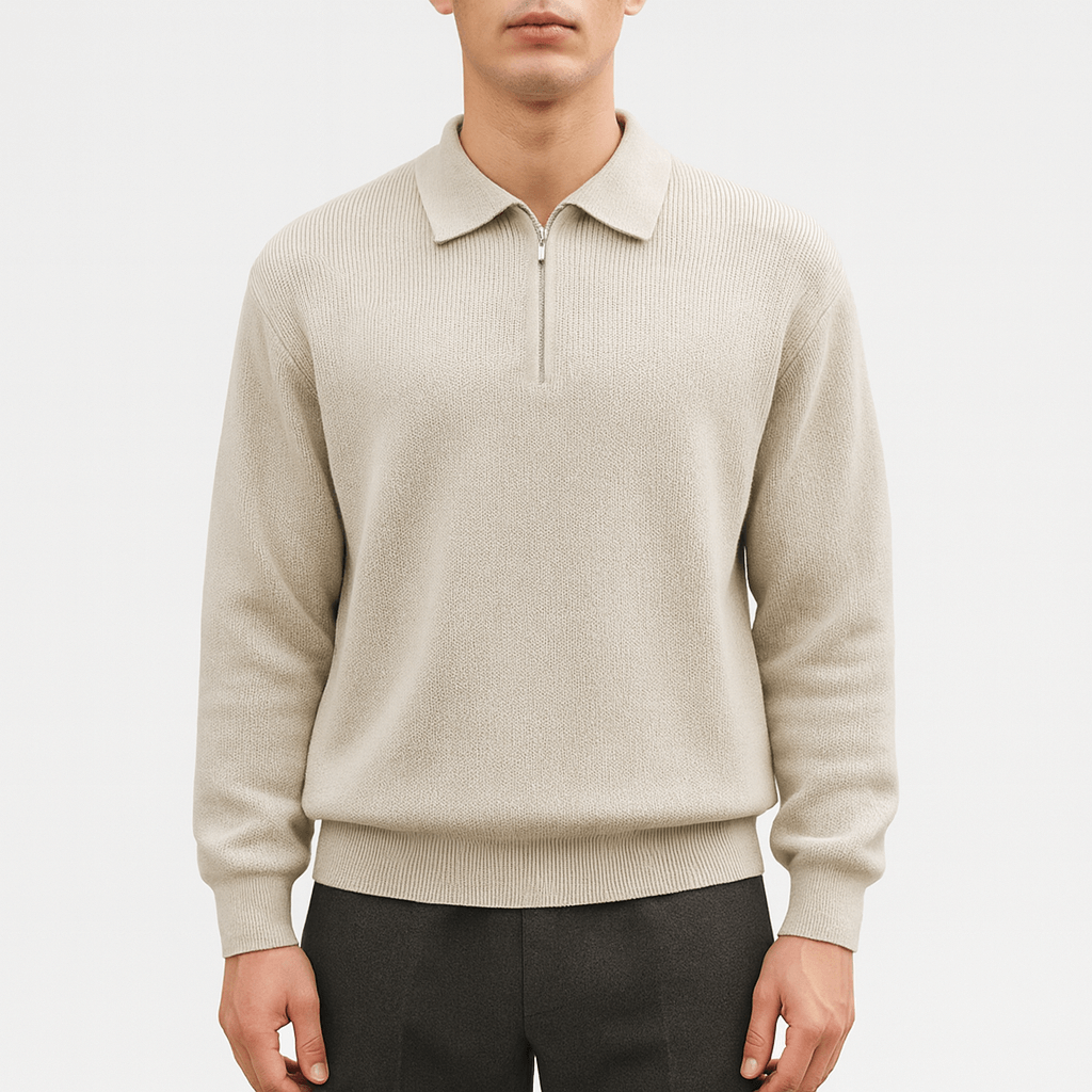 LUXEOUTFIT | Polo Sweater with Zipper