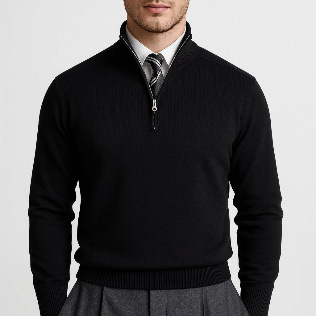 LUXEOUTFIT | Half-Zip Knit Sweater
