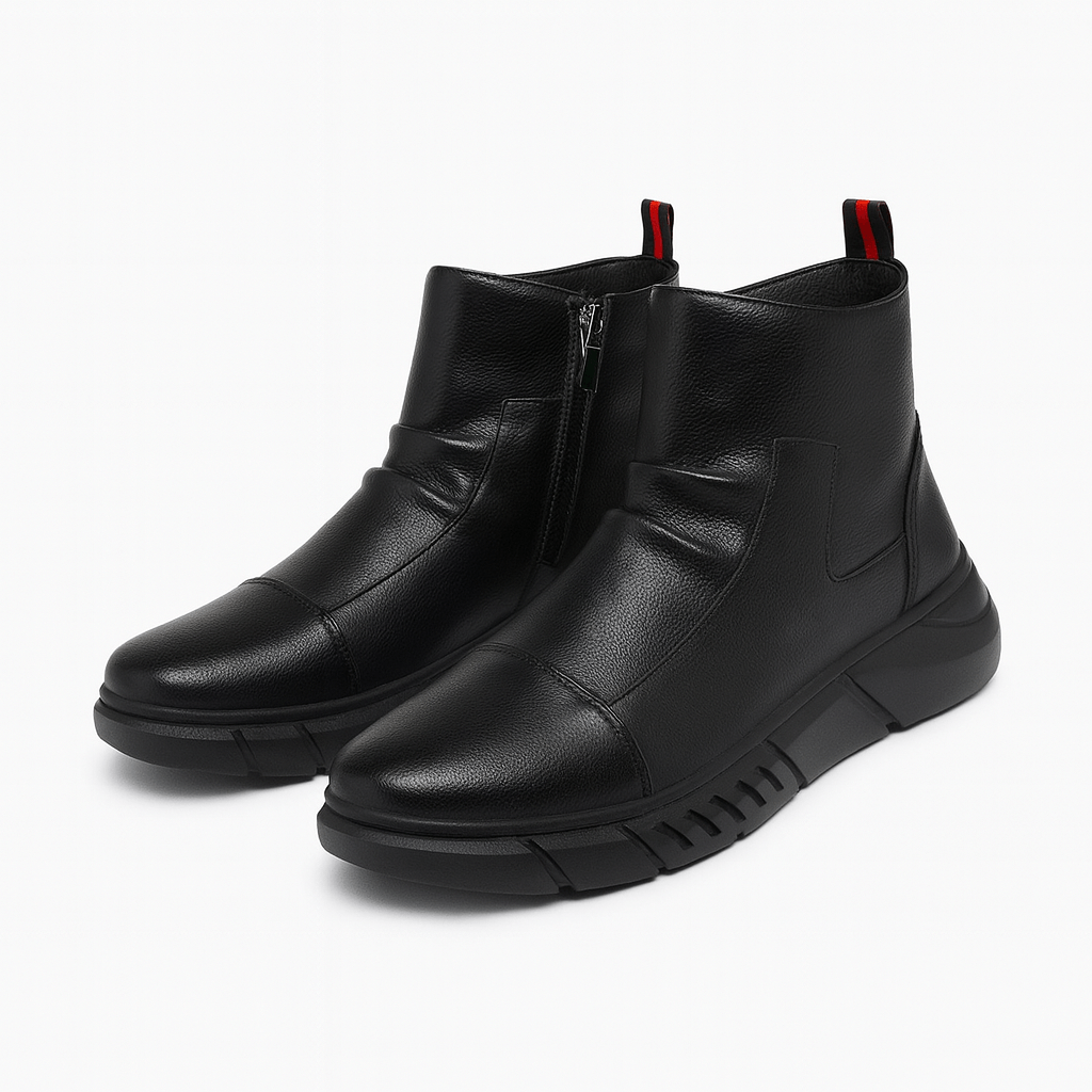 LUXEOUTFIT | Leather Zip Boots