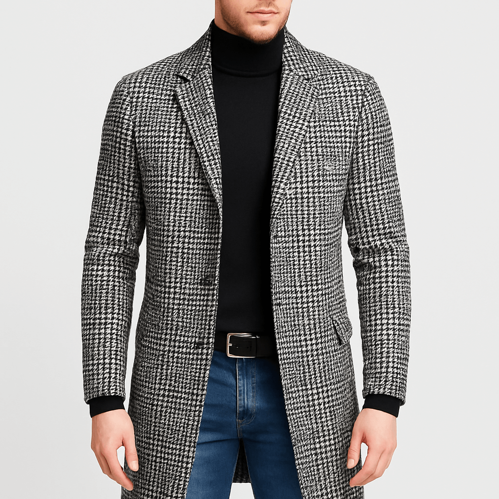 LUXEOUTFIT | Checkered Trench Coat