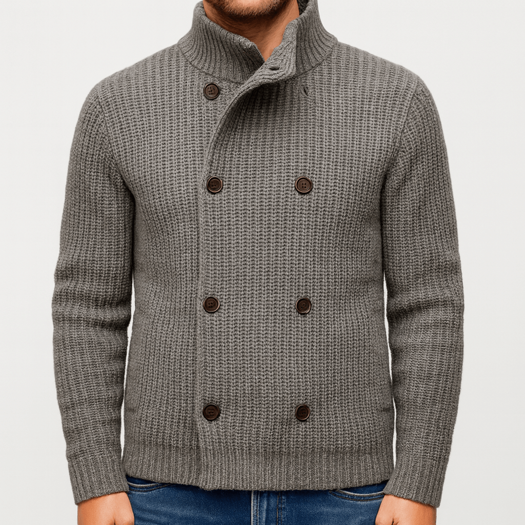 LUXEOUTFIT | Double-Breasted Knit Cardigan