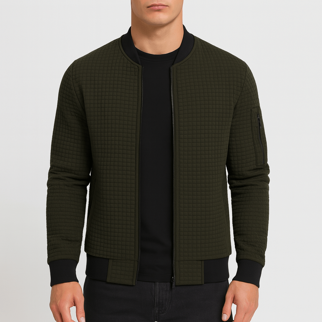 LUXEOUTFIT | Quilted Zip-Up Bomber Jacket