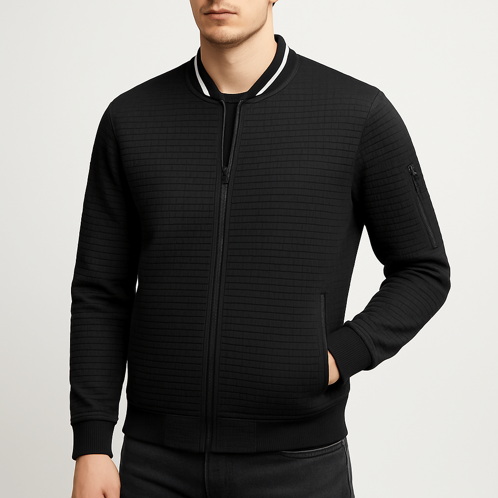 LUXEOUTFIT | Quilted Zip-Up Bomber Jacket