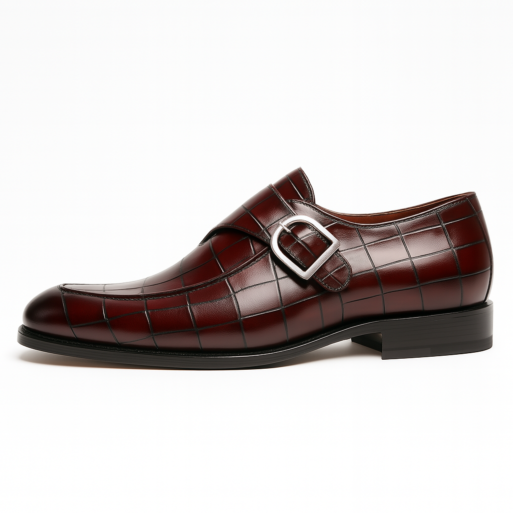 Giviny | Leather Monk Strap Shoes