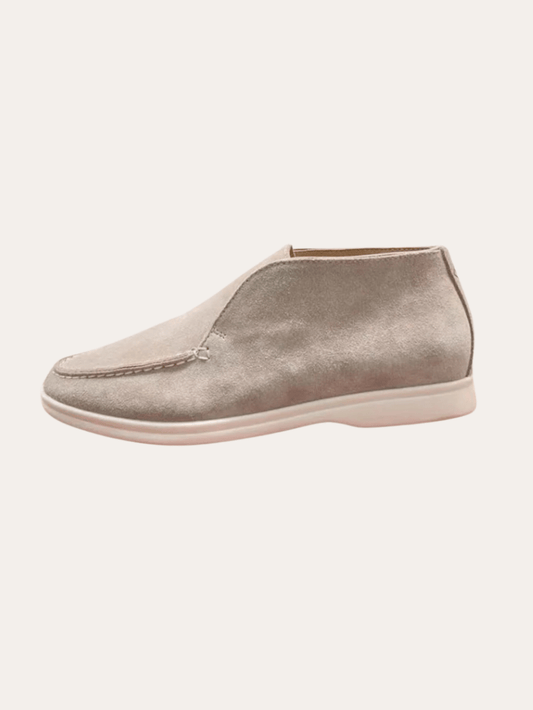 Chic Apricot Suede High-Top Loafers for Stylish Comfort