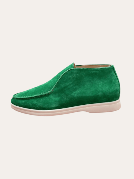 Emerald Green Suede Luxe High Loafers for Chic Style