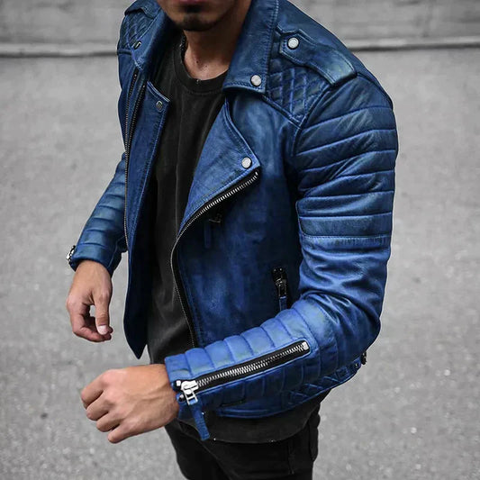 Giacca in pelle slim da uomo Taneli