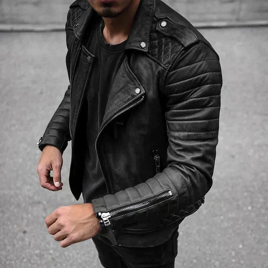 Giacca in pelle slim da uomo Taneli