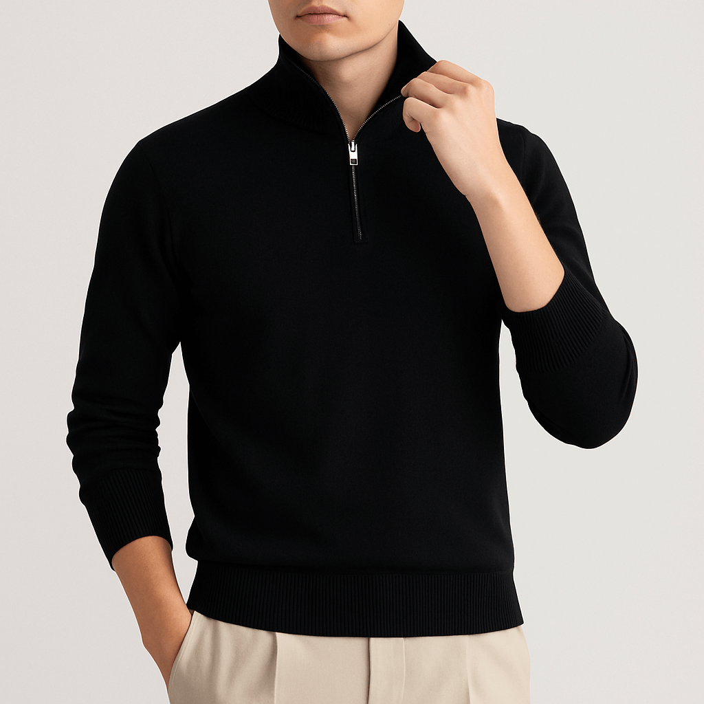 LUXEOUTFIT | Knit Zip Sweater