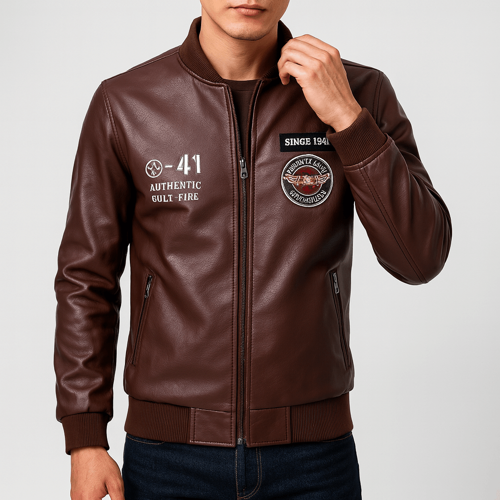 LUXEOUTFIT | Leather Patch Jacket