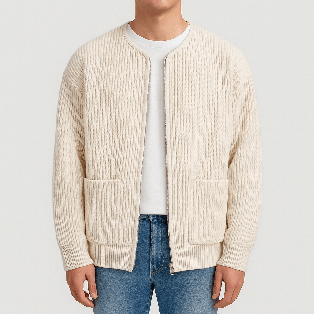 LUXEOUTFIT | Minimalist Zip Cardigan