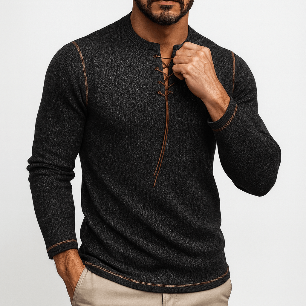 LUXEOUTFIT | Neck Long Sleeve Shirt