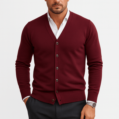 LUXEOUTFIT | Slim Fit V-Neck Cardigan
