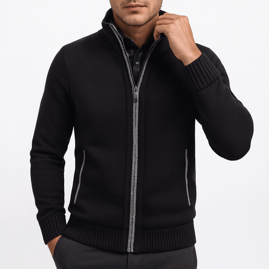 LUXEOUTFIT | Structured Zip Cardigan