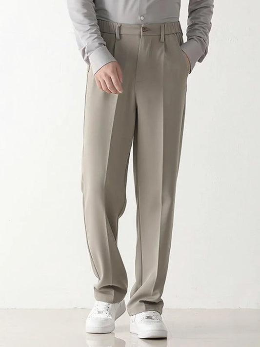 Pantaloni formali drappeggiati da uomo - Pantaloni sartoriali a vestibilità rilassata per abbigliamento business e casual