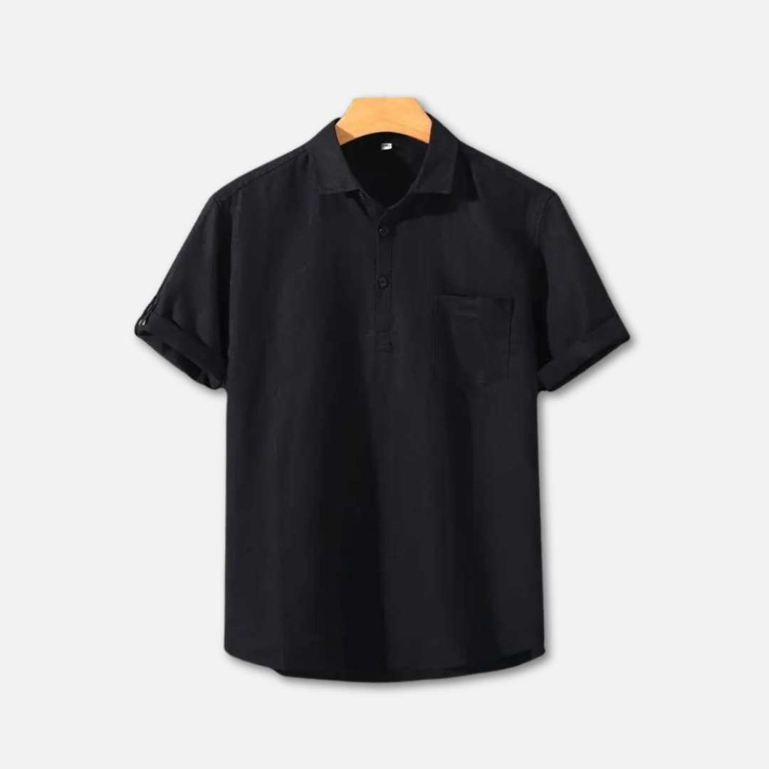 Linen Summer Polo Shirt for Men Casual Lightweight Style