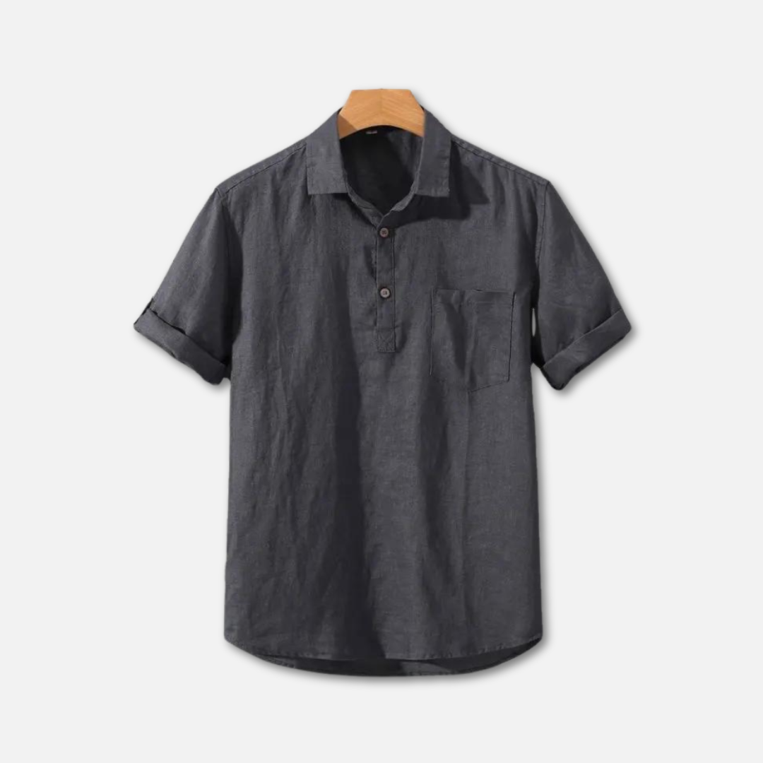 Linen Summer Polo Shirt for Men Casual Lightweight Style