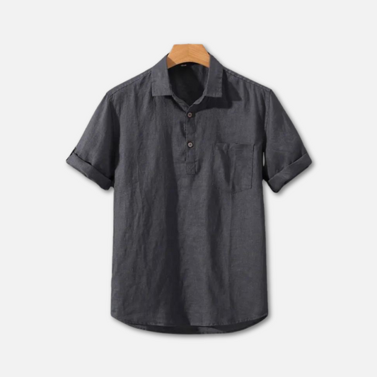 Linen Summer Polo Shirt for Men Casual Lightweight Style