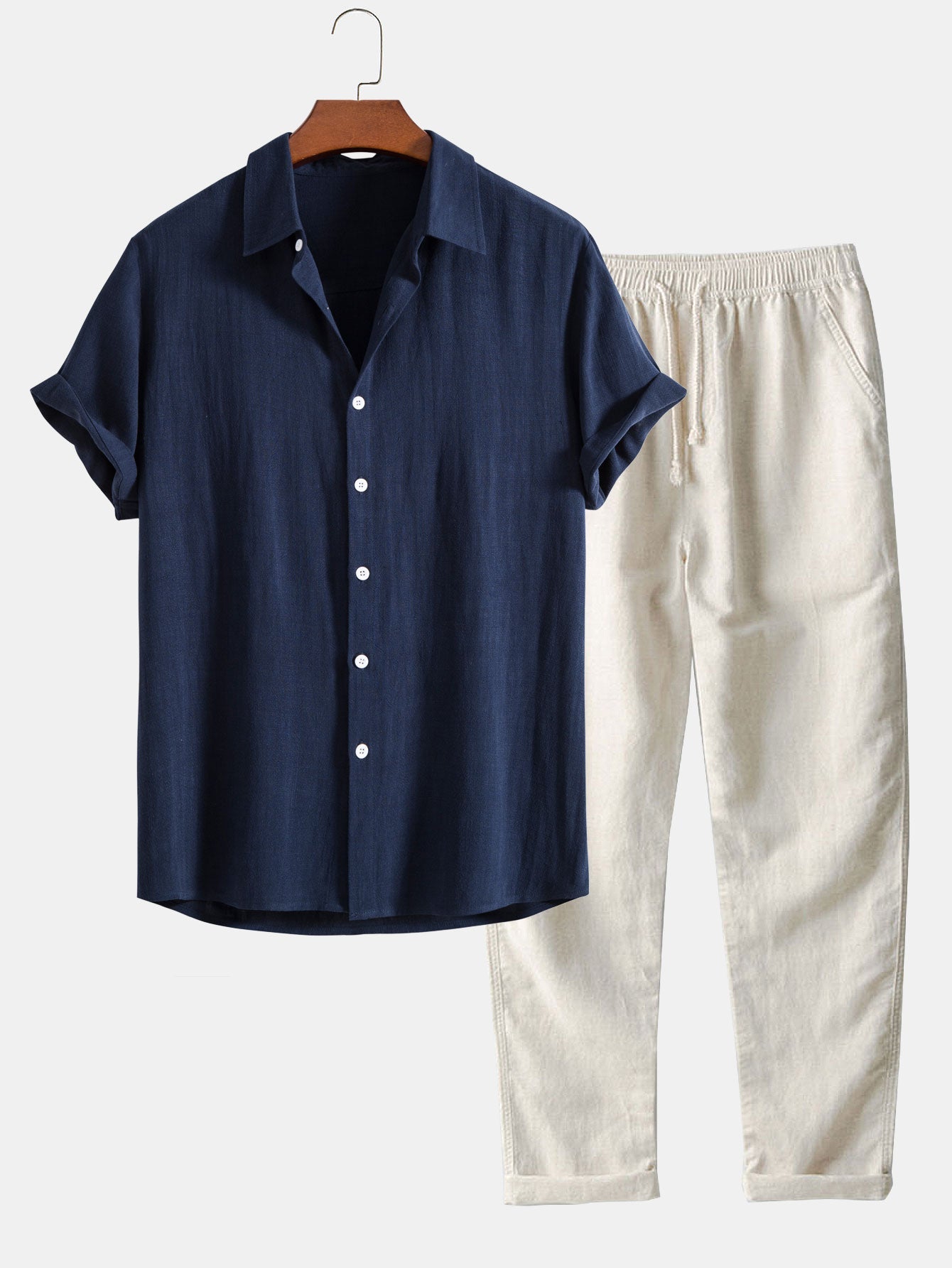 Linen Summer Set for Men - Stylish Short Sleeve Ensemble Luxeoutfit