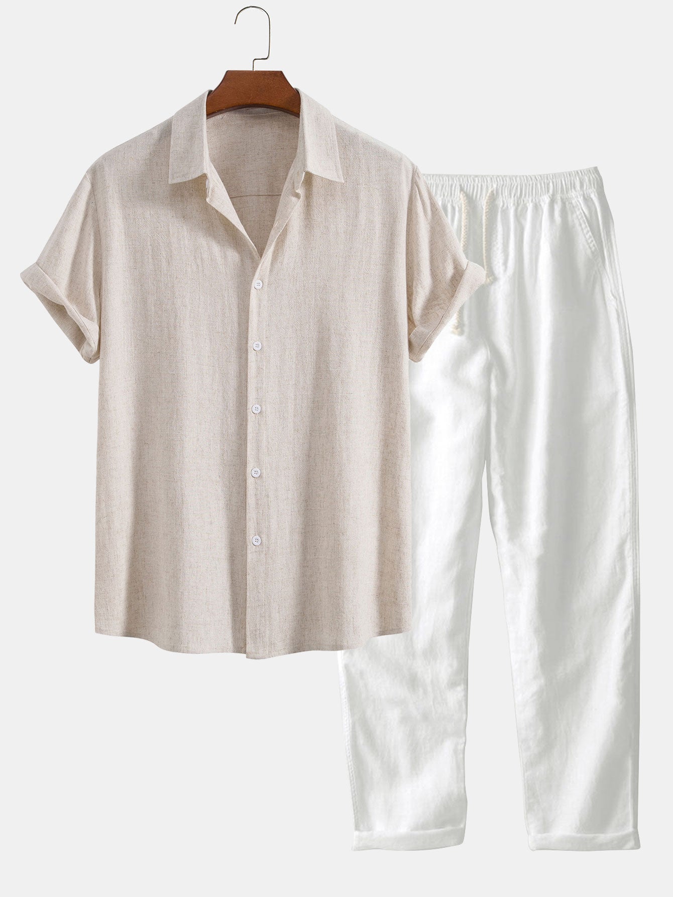 Linen Summer Set for Men - Stylish Short Sleeve Ensemble Luxeoutfit