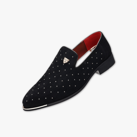 Mason Classic Microfiber Loafers with Studded Design Luxeoutfit