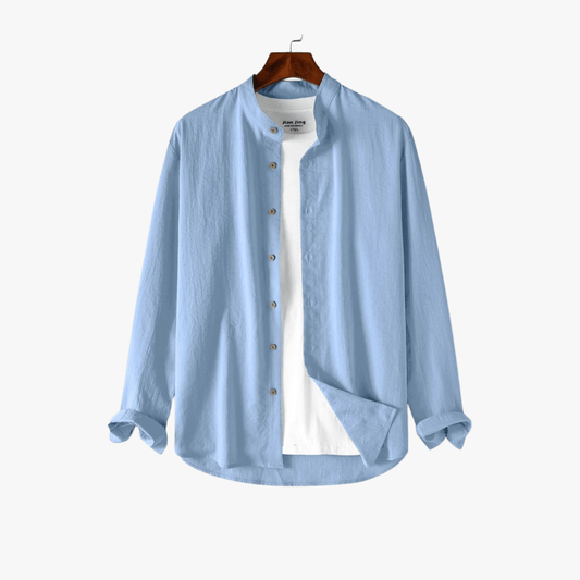 Mason Relaxed Fit Men’s Cotton Linen Long Sleeve Shirt Luxeoutfit