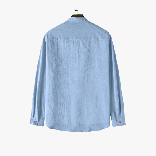 Mason Relaxed Fit Men’s Cotton Linen Long Sleeve Shirt Luxeoutfit