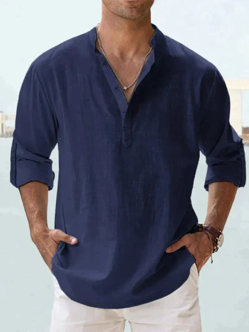 Men's Casual Linen Shirt for Beachwear and Vacation Luxeoutfit