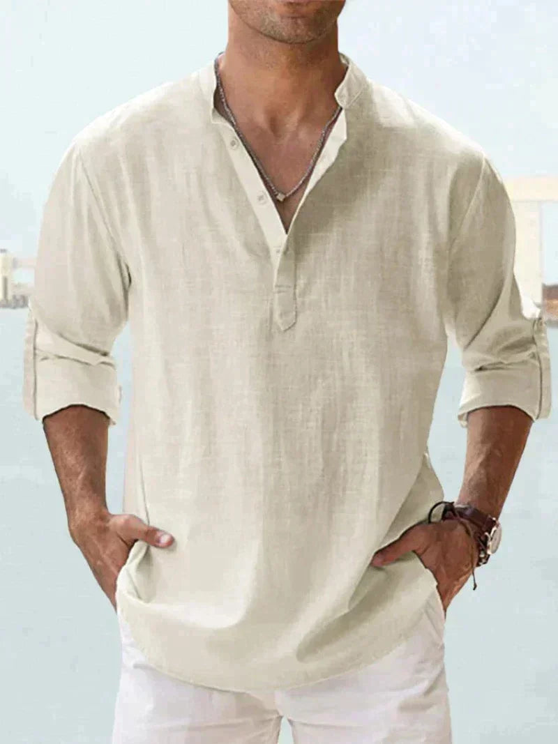 Men's Casual Linen Shirt for Beachwear and Vacation Luxeoutfit