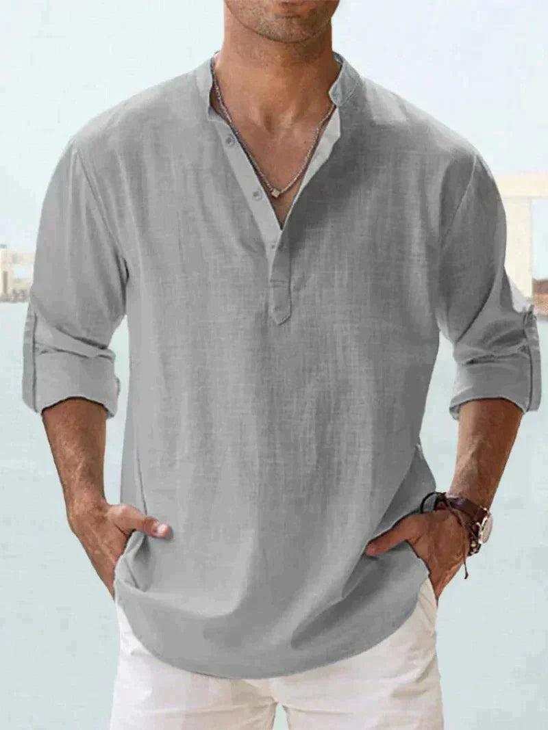 Men's Casual Linen Shirt for Beachwear and Vacation Luxeoutfit