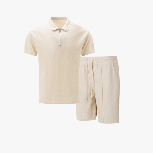 Men's Cotton Co-ord Set with Polo Shirt and Shorts