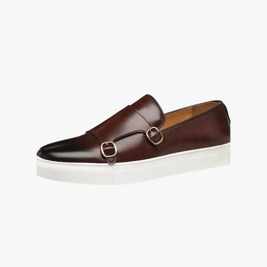 Men's Leather Loafers with Buckle Smart Casual Slip-On Shoes Luxeoutfit